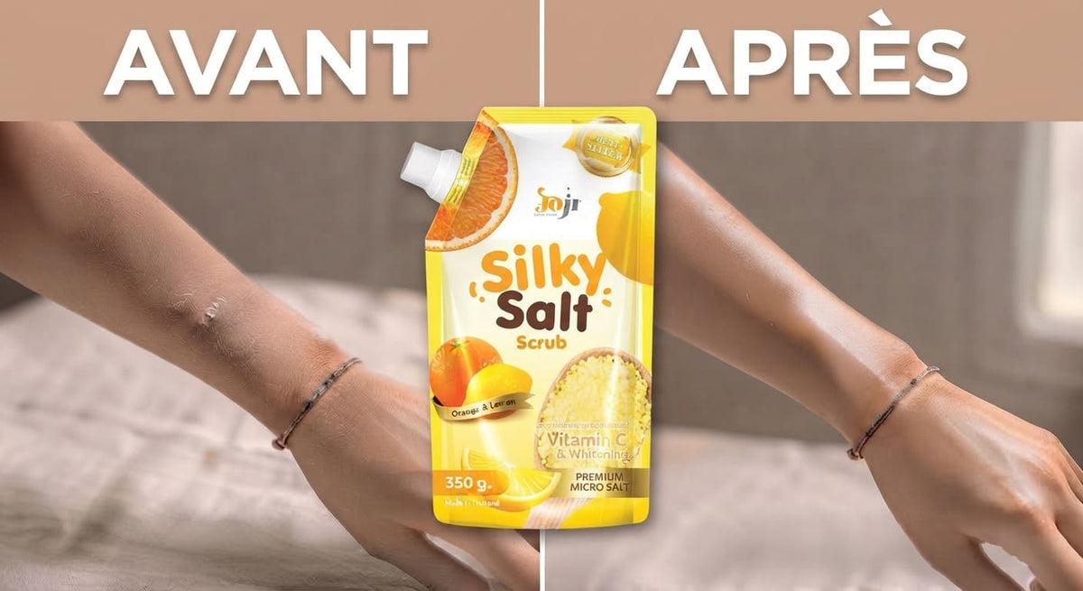 Avant / apres - Gommage Sel Orange & Citron