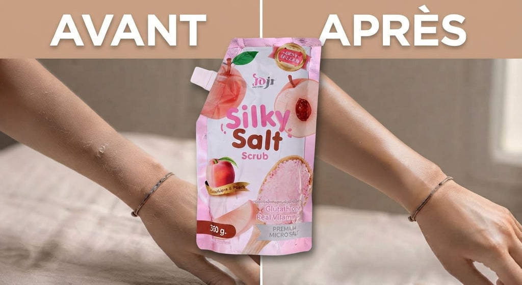 Avant / apres - Gommage Sel Peche & Glutathion