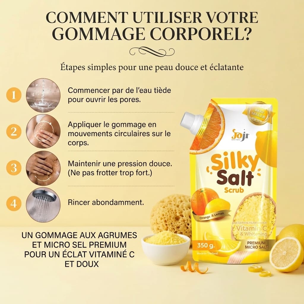 Comment utiliser votre Gommage Sel Orange & Citron