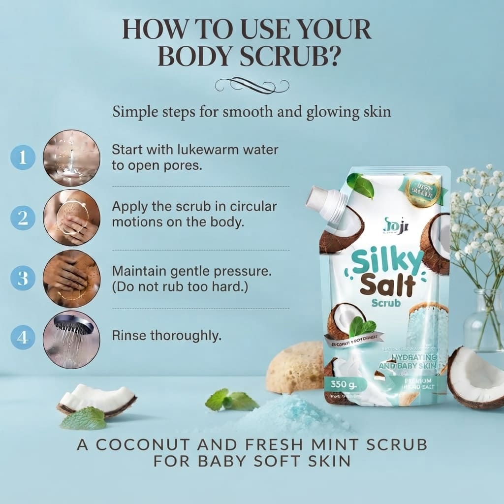 How to use your Gommage Sel Coco & Menthe Poivree body scrub