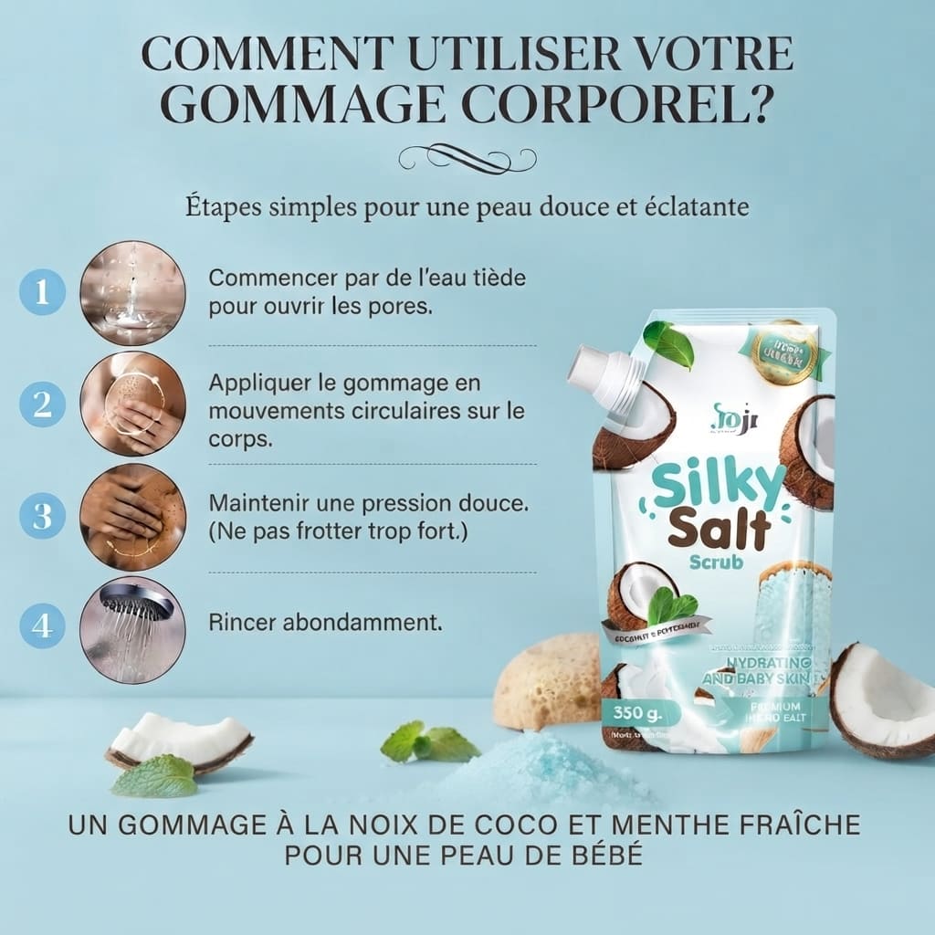 Comment utiliser votre Gommage Sel Coco & Menthe Poivree