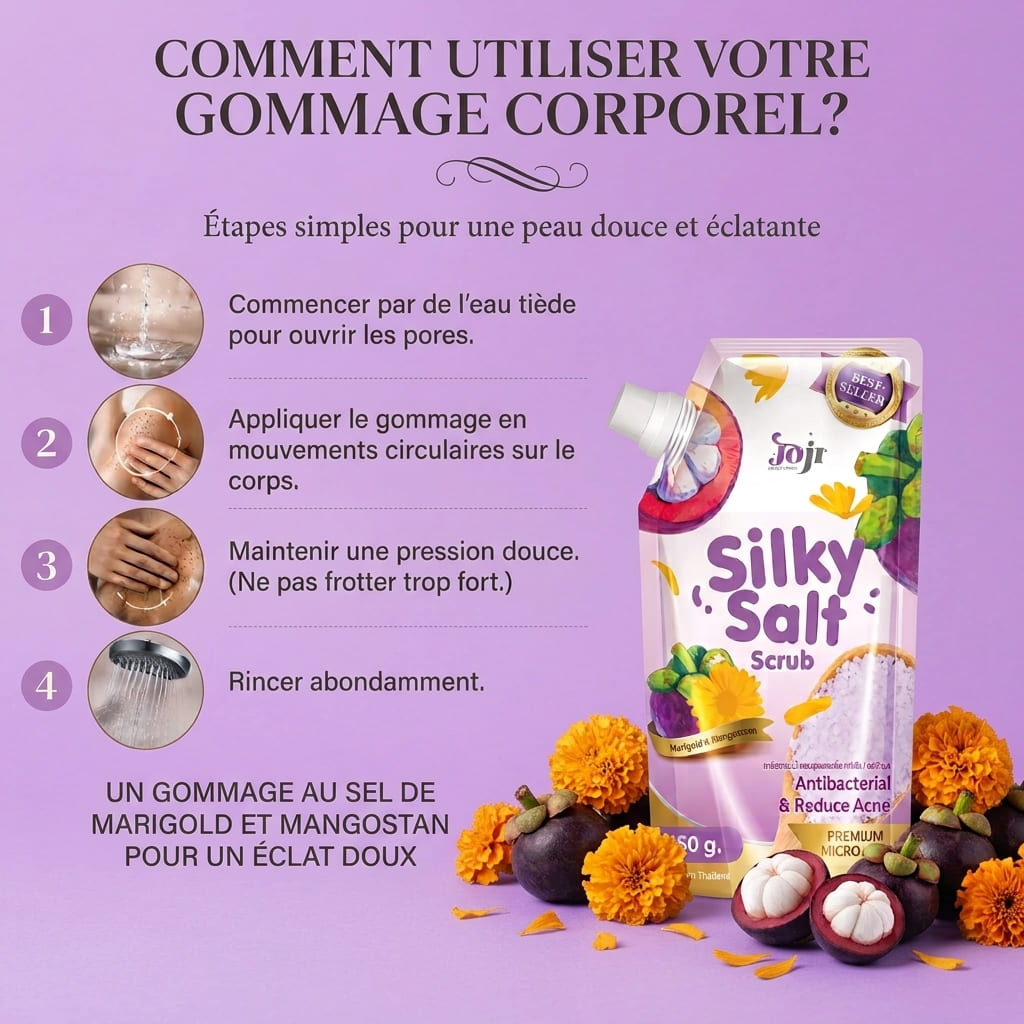 Comment utiliser votre Gommage Sel Marigold & Mangoustan