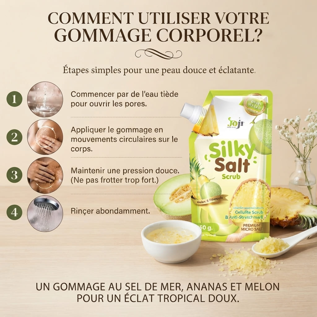 Comment utiliser votre Gommage Sel Melon & Ananas