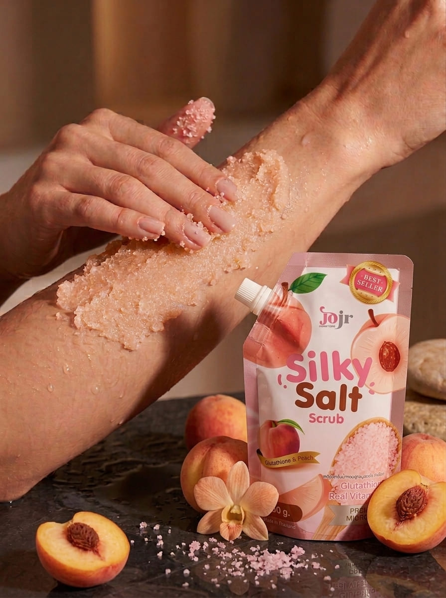 Gommage Sel Silky Salt – Pêche & Glutathion